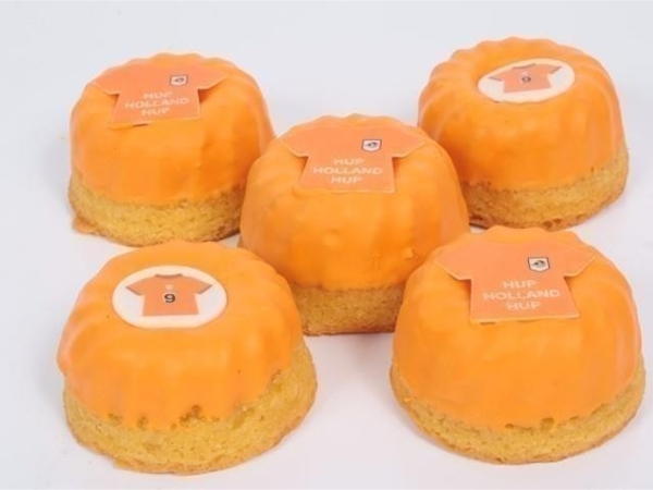 Voetbal oranje mini tulbandjes 5 stuks