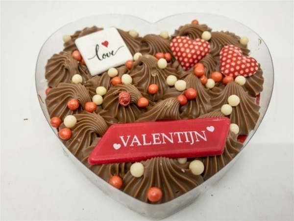 Valentijn room chocolade hart 150 g.